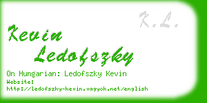 kevin ledofszky business card